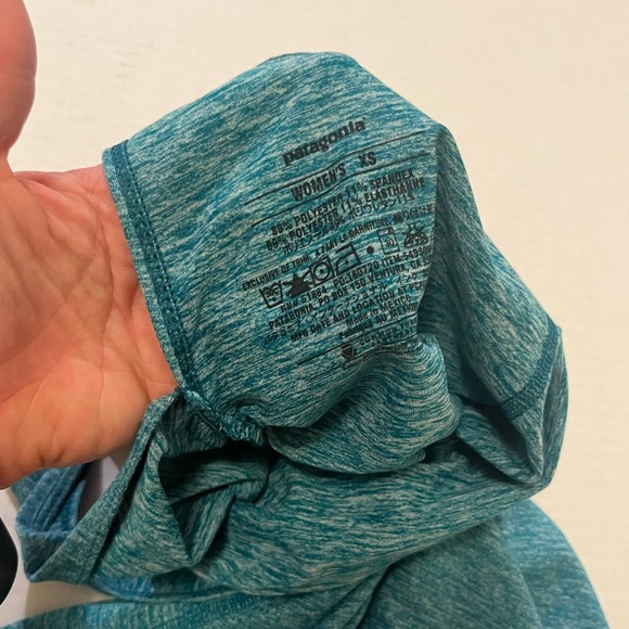 Patagonia teal tank top keyhole scrunched racer back XS - Picture 4 of 6